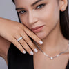 Wholesale Women's S925 Silver Geometric Moissanite Inlaid Ring