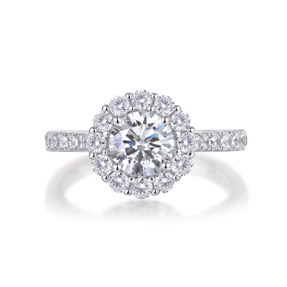 Wholesale Women's S925 Silver Geometric Moissanite Ring Set With Diamonds Light Luxury Fashion