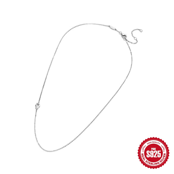 Wholesale Women's S925 Silver Geometric Palm Pendant Hand Necklace With Adjustable Short Clavicle O Chain And Electroplating Design