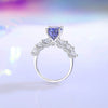 Wholesale Women's S925 Silver Geometric Pink Diamond Ring With Ice Flower Cut 8A Zircon