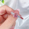 Wholesale Women's S925 Silver Geometric Pink Diamond Ring With Ice Flower Cut 8A Zircon
