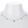 Wholesale Women's S925 Silver Geometric Square Pendant Necklace With Green Water Drop Retro Style And Electroplating