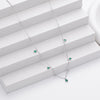 Wholesale Women's S925 Silver Geometric Square Pendant Necklace With Green Water Drop Retro Style And Electroplating