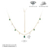 Wholesale Women's S925 Silver Geometric Square Pendant Necklace With Green Water Drop Retro Style And Electroplating