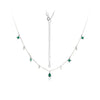 Wholesale Women's S925 Silver Geometric Square Pendant Necklace With Green Water Drop Retro Style And Electroplating