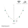 Wholesale Women's S925 Silver Geometric Square Pendant Necklace With Green Water Drop Retro Style And Electroplating