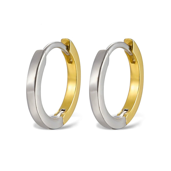 Wholesale Women's S925 Silver Glossy Plain Geometric Earrings With Electroplated High End Ear Buckles