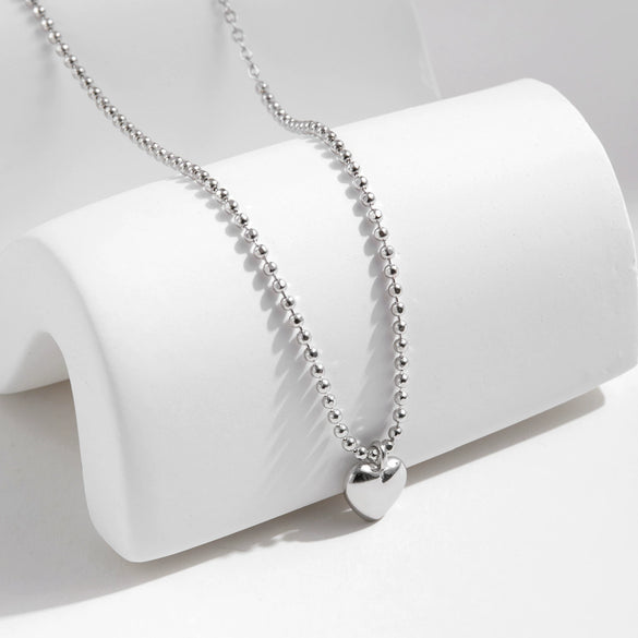 Wholesale Women's S925 Silver Heart Shape Fine Bean Chain Bracelet With Electroplating Design And Highend Style