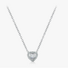 Wholesale Women's S925 Silver Heartshaped Exquisite Zirconium Micro Inlay All Match Necklace Pendant With Cross Chain Light Luxury Jewelry