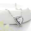 Wholesale Women's S925 Silver Heartshaped Exquisite Zirconium Micro Inlay All Match Necklace Pendant With Cross Chain Light Luxury Jewelry