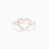 Wholesale Women's S925 Silver Heartshaped Geometric Ring With Electroplating