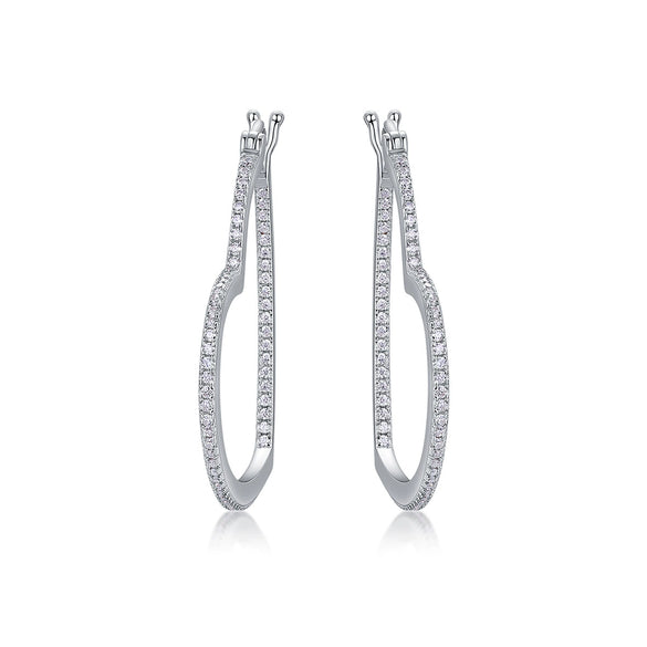 Wholesale Women's S925 Silver Heartshaped Moissanite Inlaid Earrings