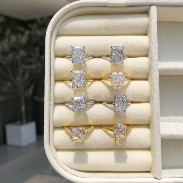 Wholesale Women's S925 Silver Heartshaped Ring With Geometric Style And Electroplating Treatment And 8A Ice Flower Cut High Carbon Diamond