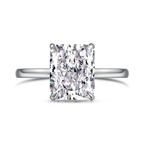Wholesale Women's S925 Silver Heartshaped Ring With Geometric Style And Electroplating Treatment And 8A Ice Flower Cut High Carbon Diamond