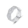 Wholesale Women's S925 Silver Hollow Lace Pattern Diamondencrusted Ring