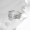 Wholesale Women's S925 Silver Hollow Lace Pattern Diamondencrusted Ring