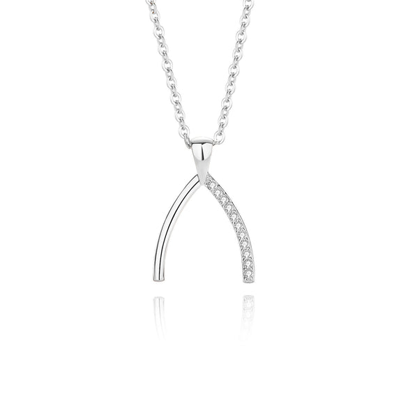 Wholesale Women's S925 Silver Ing Bone Clavicle Chain Necklace With Geometric Style And Diamond Design