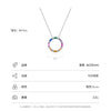 Wholesale Women's S925 Silver Inlaid Colorful Zircon Round Cut Out Clavicle Chain Necklace With Geometric Personality Style