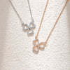Wholesale Women's S925 Silver Lucky Clover Hollow Heartshaped Diamond Microinlaid Pendant Necklace With Cross Chain