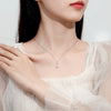 Wholesale Women's S925 Silver Microinlaid Diamond Fanshaped Necklace With Geometric Style