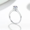 Wholesale Women's S925 Silver Moissanite Diamond Live Mouth Antiallergy Nonfading Geometric Ring With Electroplating