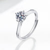 Wholesale Women's S925 Silver Moissanite Diamond Live Mouth Antiallergy Nonfading Geometric Ring With Electroplating