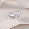 Wholesale Women's S925 Silver Moissanite Geometric Ring Set With Diamonds Fashion Style