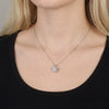 Wholesale Women's S925 Silver Moissanite Heartshaped Pendant Geometric Collarbone Necklace With Oshaped Chain Electroplated