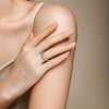 Wholesale Women's S925 Silver Moissanite Inlaid Geometric Ushaped Ring