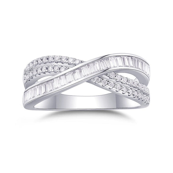 Wholesale Women's S925 Silver Moissanite Inlaid Geometric Ushaped Ring