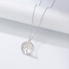 Wholesale Women's S925 Silver Natural White Shell Life Tree Pendant Necklace With Leaf Pattern And Cross Chain Electroplated
