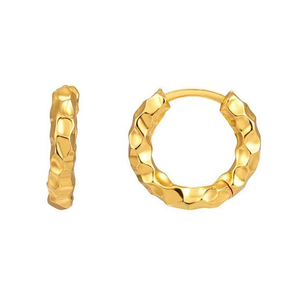 Wholesale Women's S925 Silver Needle And Copper Geometric Ushaped Twisted Texture Electroplated Retro Highend Hoop Earrings