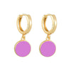 Wholesale Women's S925 Silver Needle And Copper Round Geometric Enamel Epoxy Dripping Oil Retro Palace Style Earrings