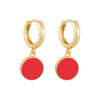 Wholesale Women's S925 Silver Needle And Copper Round Geometric Enamel Epoxy Dripping Oil Retro Palace Style Earrings
