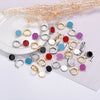 Wholesale Women's S925 Silver Needle And Copper Round Geometric Enamel Epoxy Dripping Oil Retro Palace Style Earrings