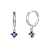 Wholesale Women's S925 Silver Needle Copper Earrings With Geometric Zirconiaembedded Colorful Flower Design