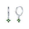 Wholesale Women's S925 Silver Needle Copper Earrings With Geometric Zirconiaembedded Colorful Flower Design