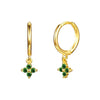 Wholesale Women's S925 Silver Needle Copper Earrings With Geometric Zirconiaembedded Colorful Flower Design