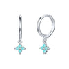 Wholesale Women's S925 Silver Needle Copper Earrings With Geometric Zirconiaembedded Colorful Flower Design