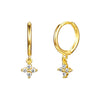Wholesale Women's S925 Silver Needle Copper Earrings With Geometric Zirconiaembedded Colorful Flower Design