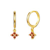 Wholesale Women's S925 Silver Needle Copper Earrings With Geometric Zirconiaembedded Colorful Flower Design