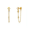 Wholesale Women's S925 Silver Needle Copper Earrings With Hot Diamond Long Tassel Chain Geometric U Shape Star Pattern Electroplated