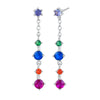 Wholesale Women's S925 Silver Needle Copper Earrings With Hot Diamond Long Tassel Chain Geometric U Shape Star Pattern Electroplated