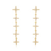 Wholesale Women's S925 Silver Needle Copper Earrings With Hot Diamond Long Tassel Chain Geometric U Shape Star Pattern Electroplated