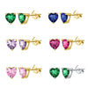 Wholesale Women's S925 Silver Needle Heartshaped Zircon Stud Earrings With Colorful Diamond And Geometric Design