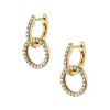 Wholesale Women's S925 Silver Needle Hollow Circle Geometric Double Ring Earrings With Diamond