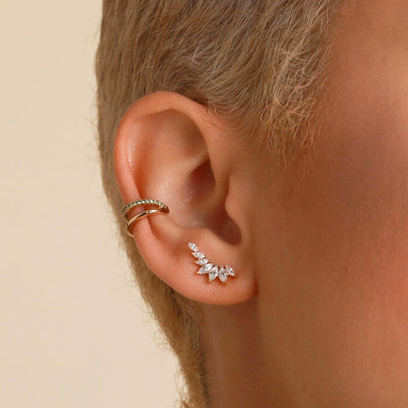 Wholesale Women's S925 Silver Needle Wingshaped Earrings With Colorful Zircon And Bow Design