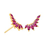 Wholesale Women's S925 Silver Needle Wingshaped Earrings With Colorful Zircon And Bow Design