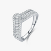 Wholesale Women's S925 Silver Niche Style Irregular Line Diamond Ring