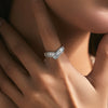 Wholesale Women's S925 Silver Niche Style Irregular Line Diamond Ring
